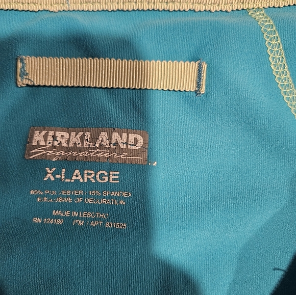 Kirkland Signature Teal Pullover with Beige Stitching - Picture 2 of 2